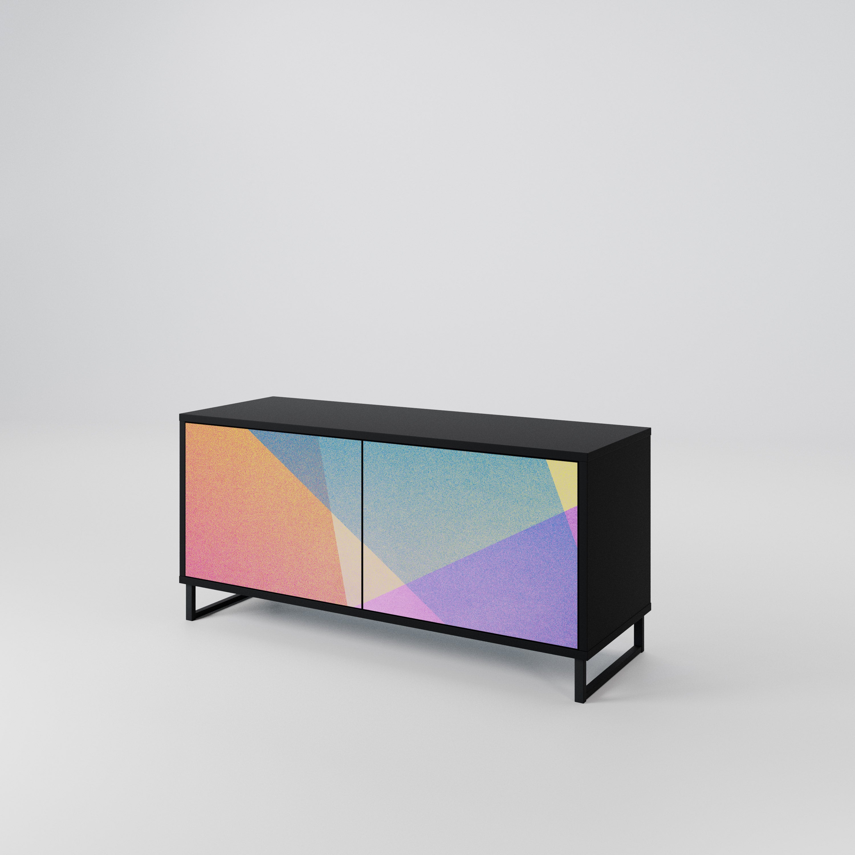 BRIGHT GEOMETRY Compact 2-Door TV Cabinet