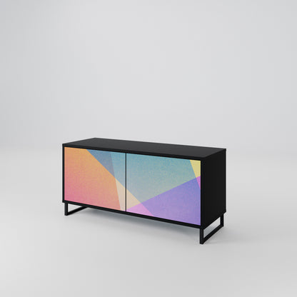BRIGHT GEOMETRY Kompakt TV-bänk med 2 dörrar