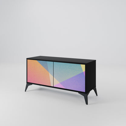 BRIGHT GEOMETRY Kompakt TV-bänk med 2 dörrar