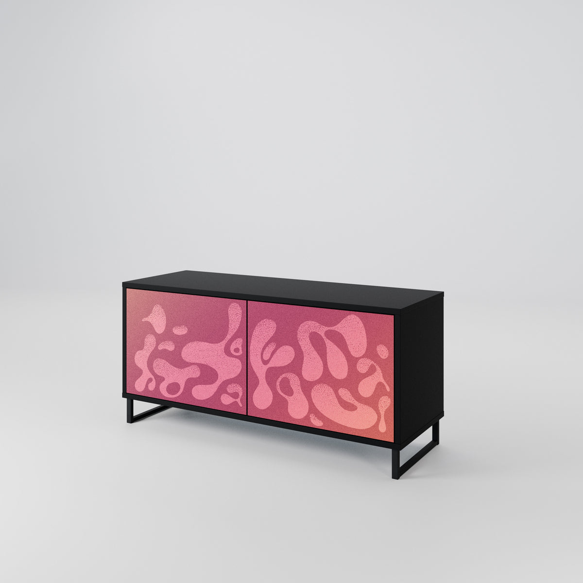 IRREGULAR PINK Kompakt TV-bänk med 2 dörrar