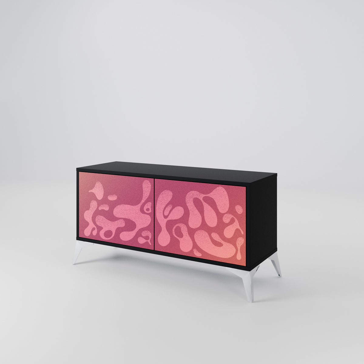 IRREGULAR PINK Kompakt TV-bänk med 2 dörrar