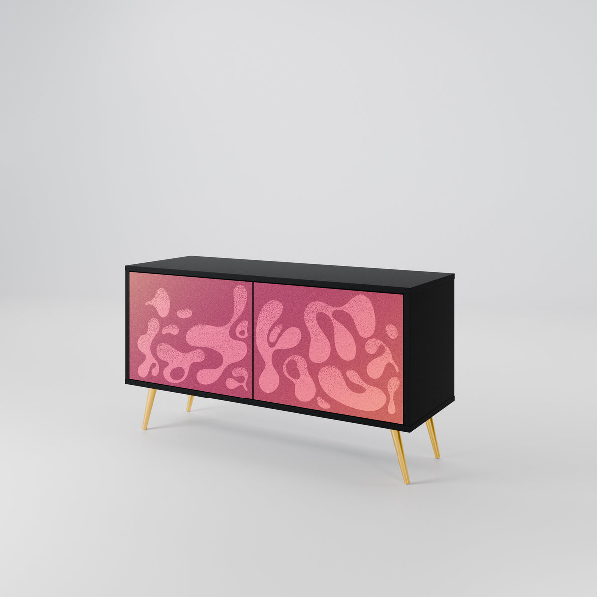 IRREGULAR PINK Kompakt TV-bänk med 2 dörrar