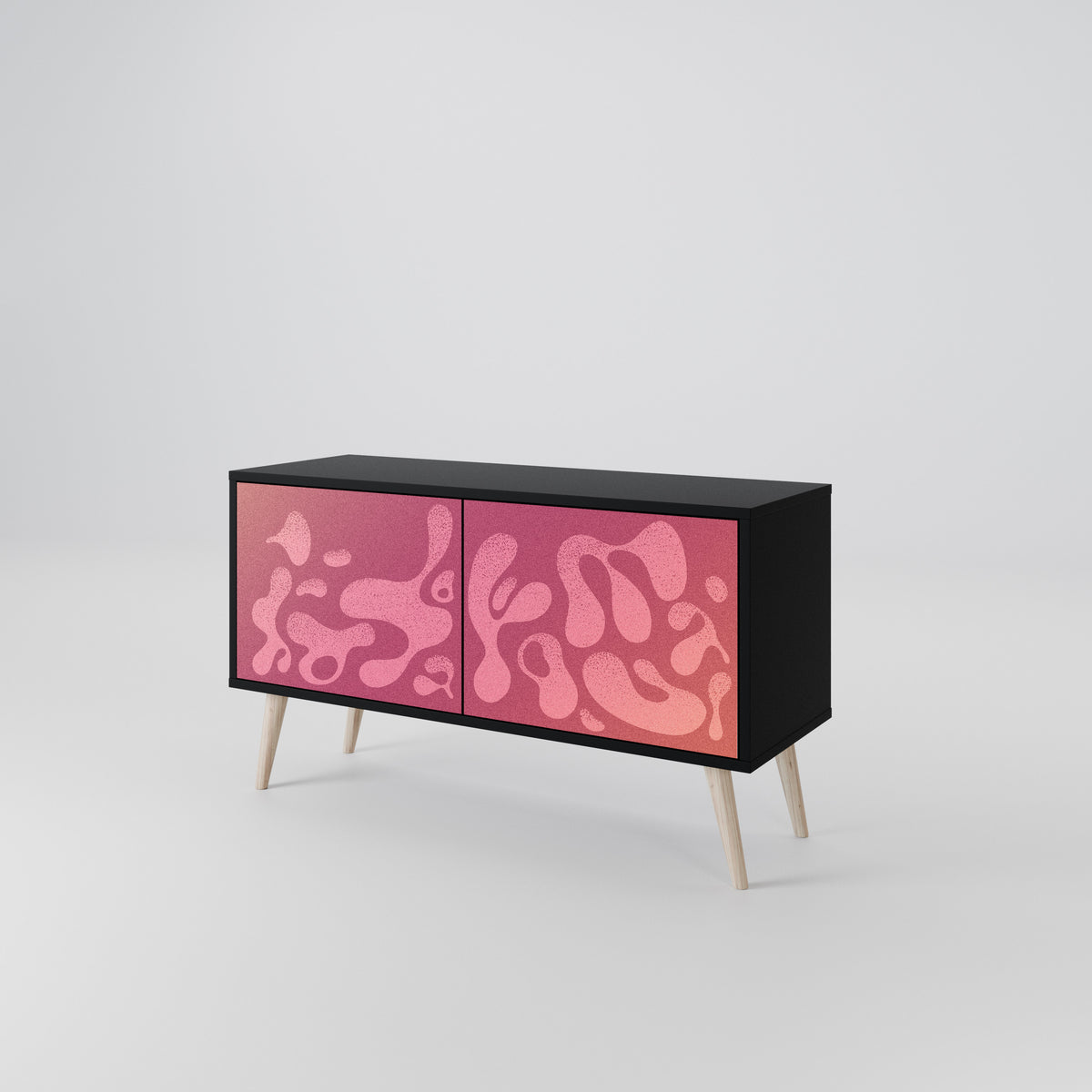 IRREGULAR PINK Kompakt TV-bänk med 2 dörrar
