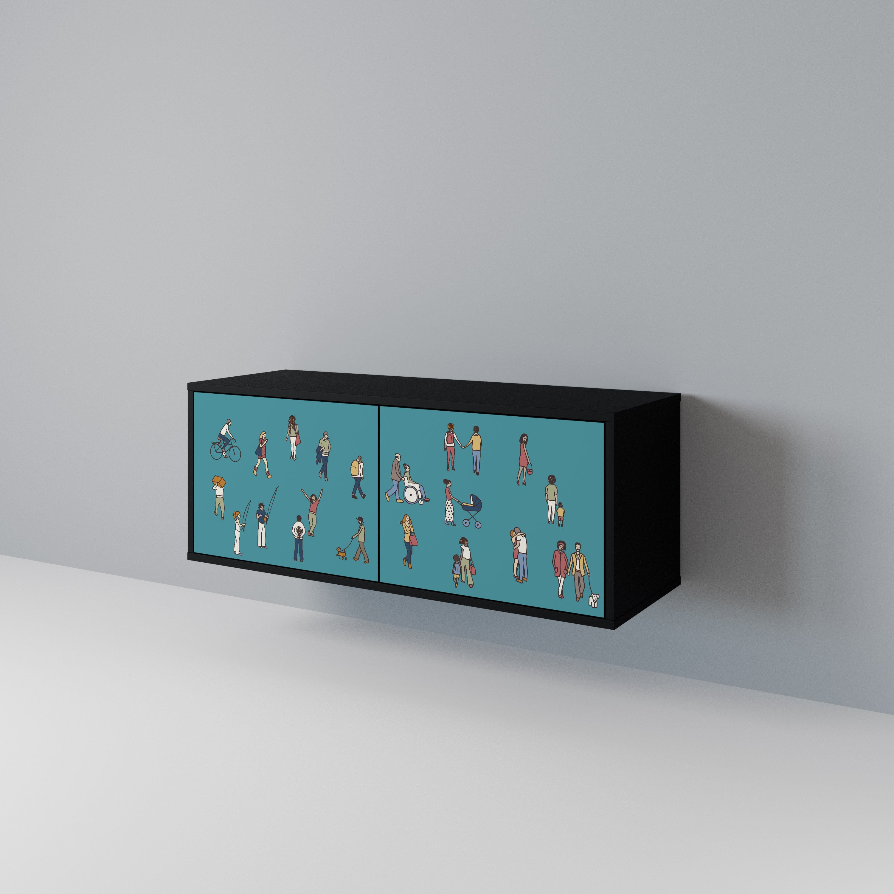 COLLECTIVE STREAM Compact 2-Door TV Cabinet