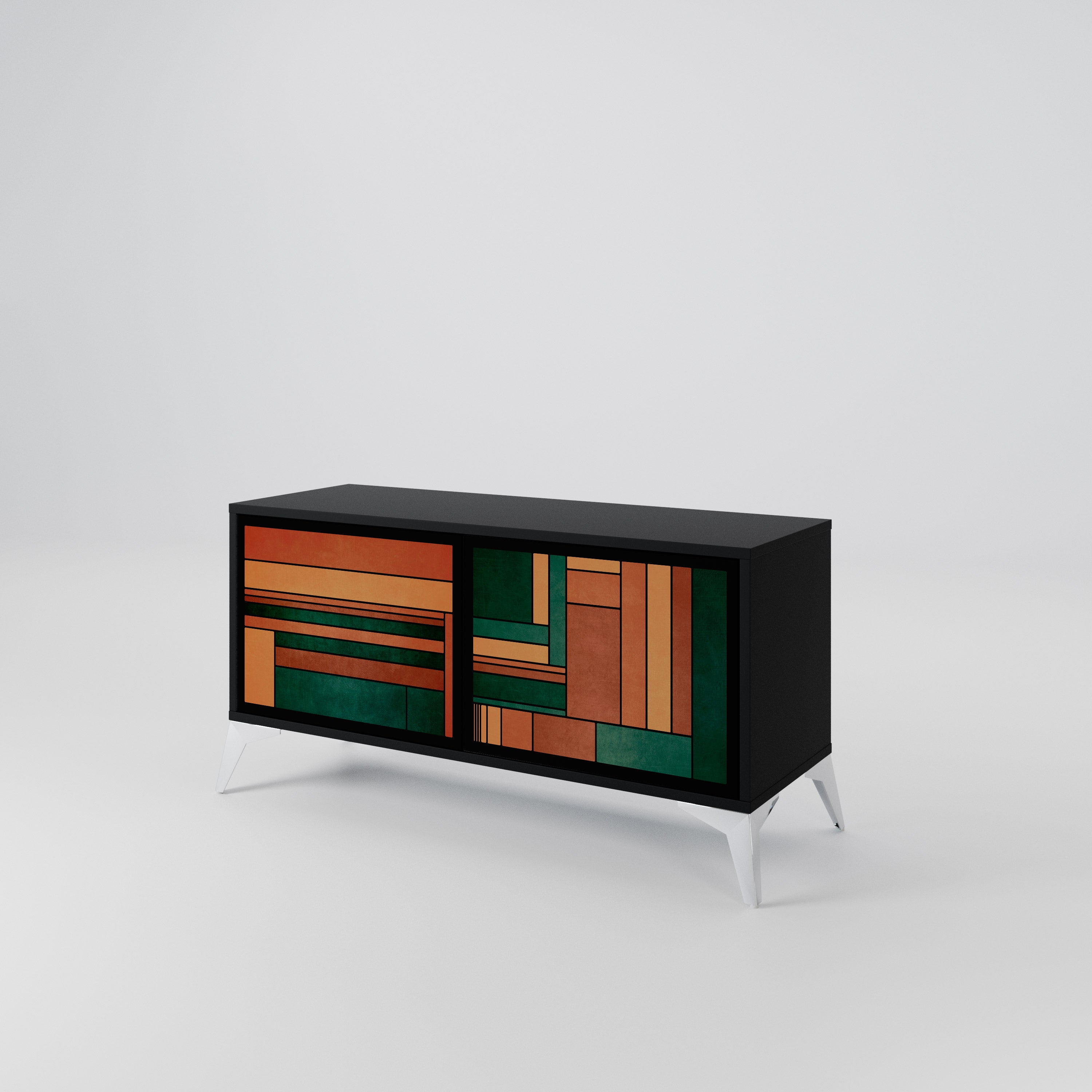 EARTHY FIGURES Compact 2-Door TV Cabinet