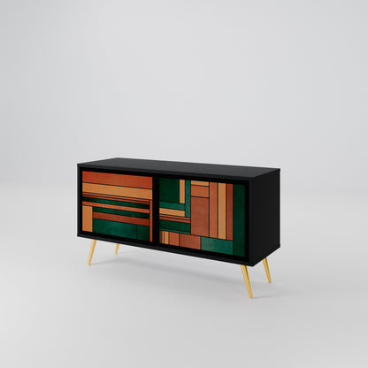 EARTHY FIGURES Kompakt TV-bänk med 2 dörrar