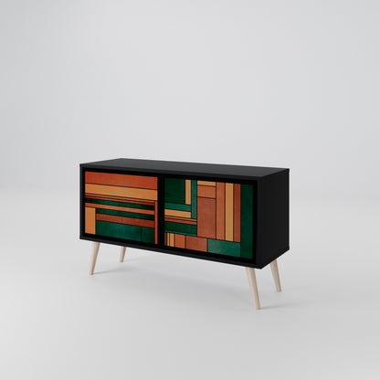 EARTHY FIGURES Kompakt TV-bänk med 2 dörrar