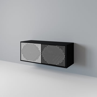 POLYGON ILLUSION Kompakt TV-bänk med 2 dörrar