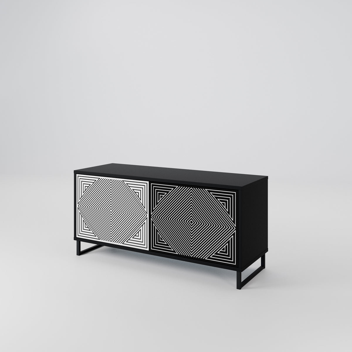 POLYGON ILLUSION Kompakt TV-bänk med 2 dörrar