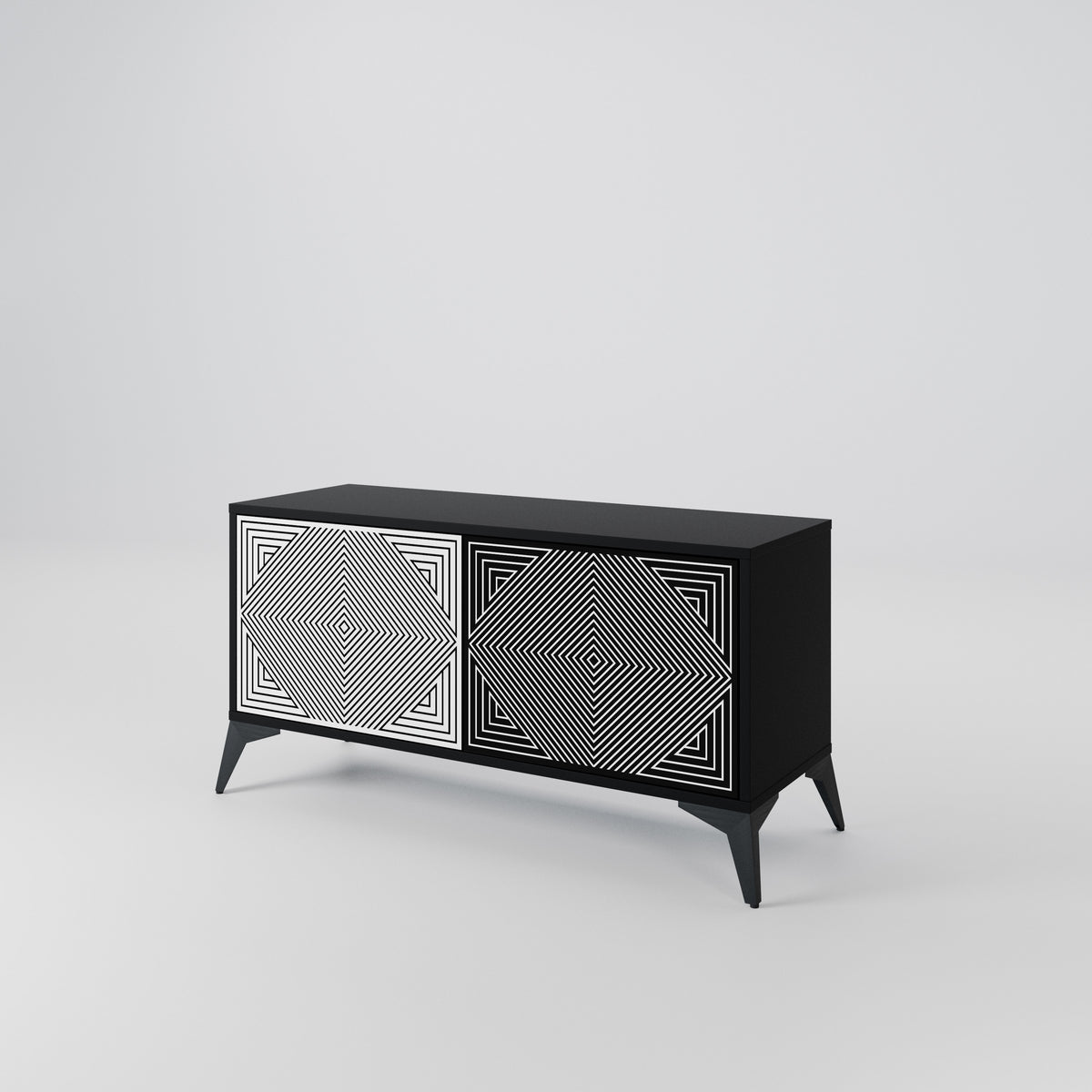 POLYGON ILLUSION Kompakt TV-bänk med 2 dörrar
