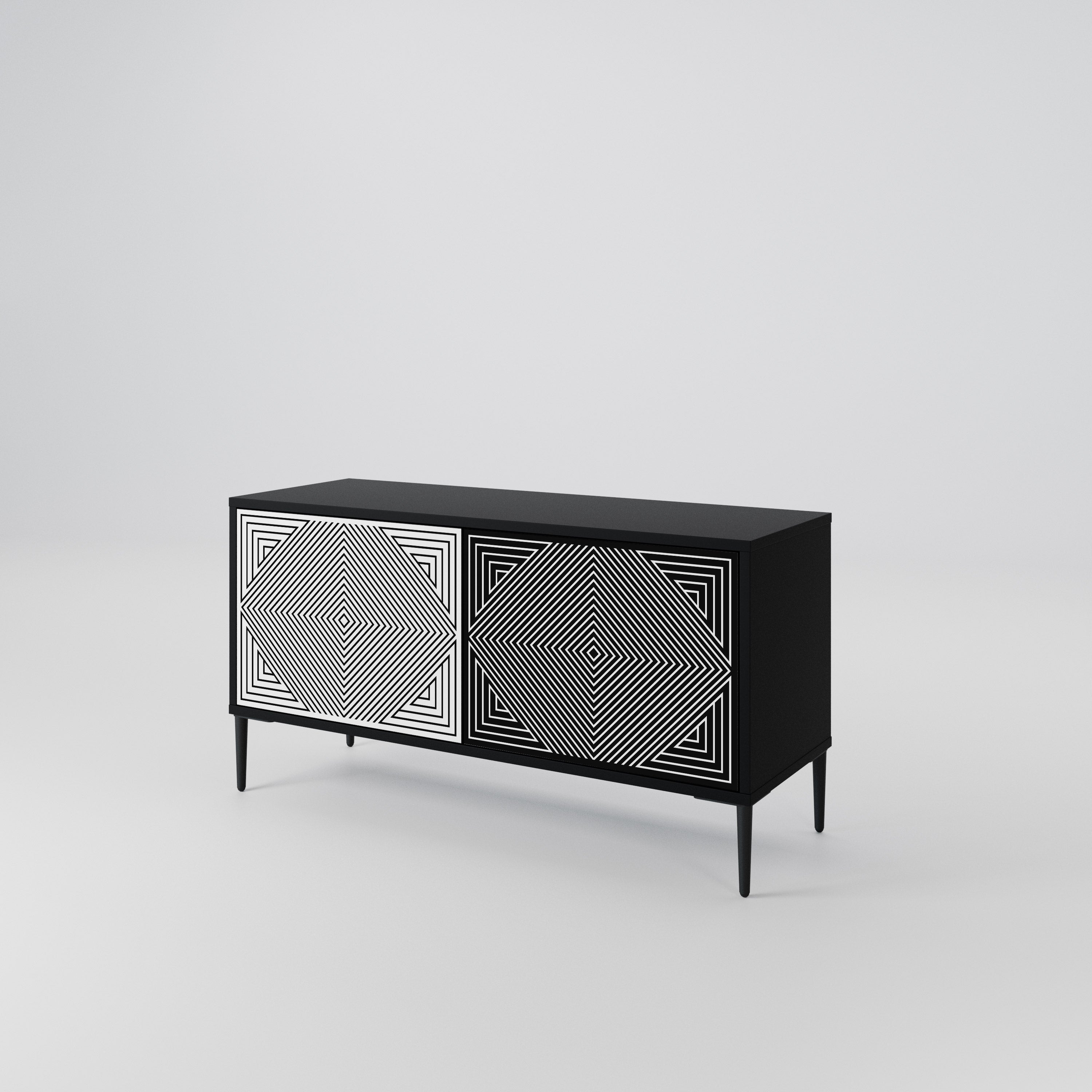 POLYGON ILLUSION Compact 2-Door TV Cabinet