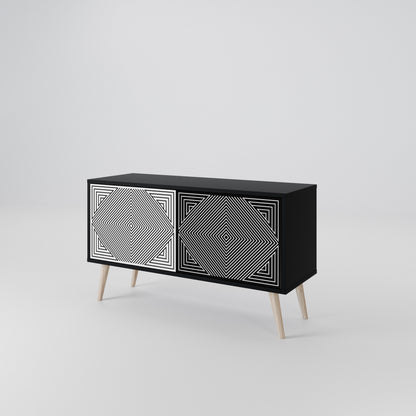 POLYGON ILLUSION Kompakt TV-bänk med 2 dörrar
