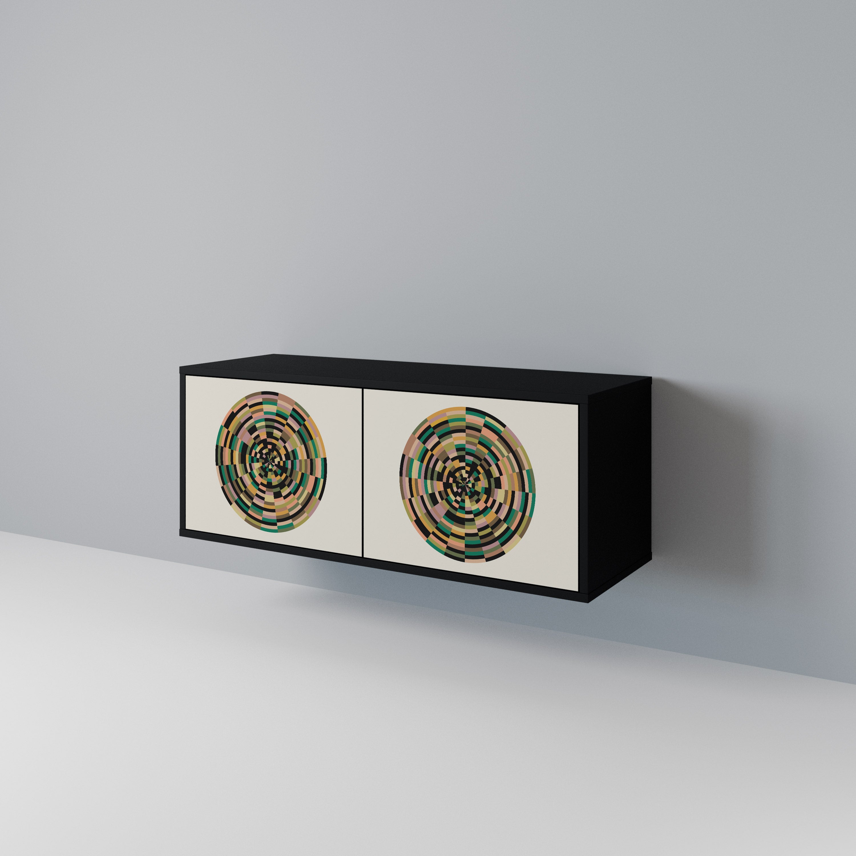 GREEN CIRCLES Compact 2-Door TV Cabinet