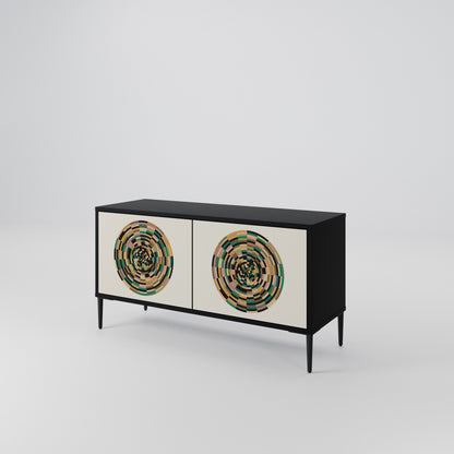 GREEN CIRCLES Kompakt TV-bänk med 2 dörrar