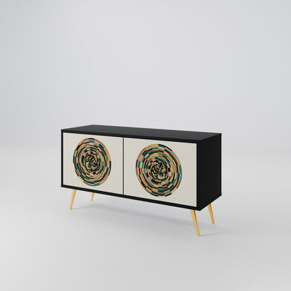 GREEN CIRCLES Kompakt TV-bänk med 2 dörrar