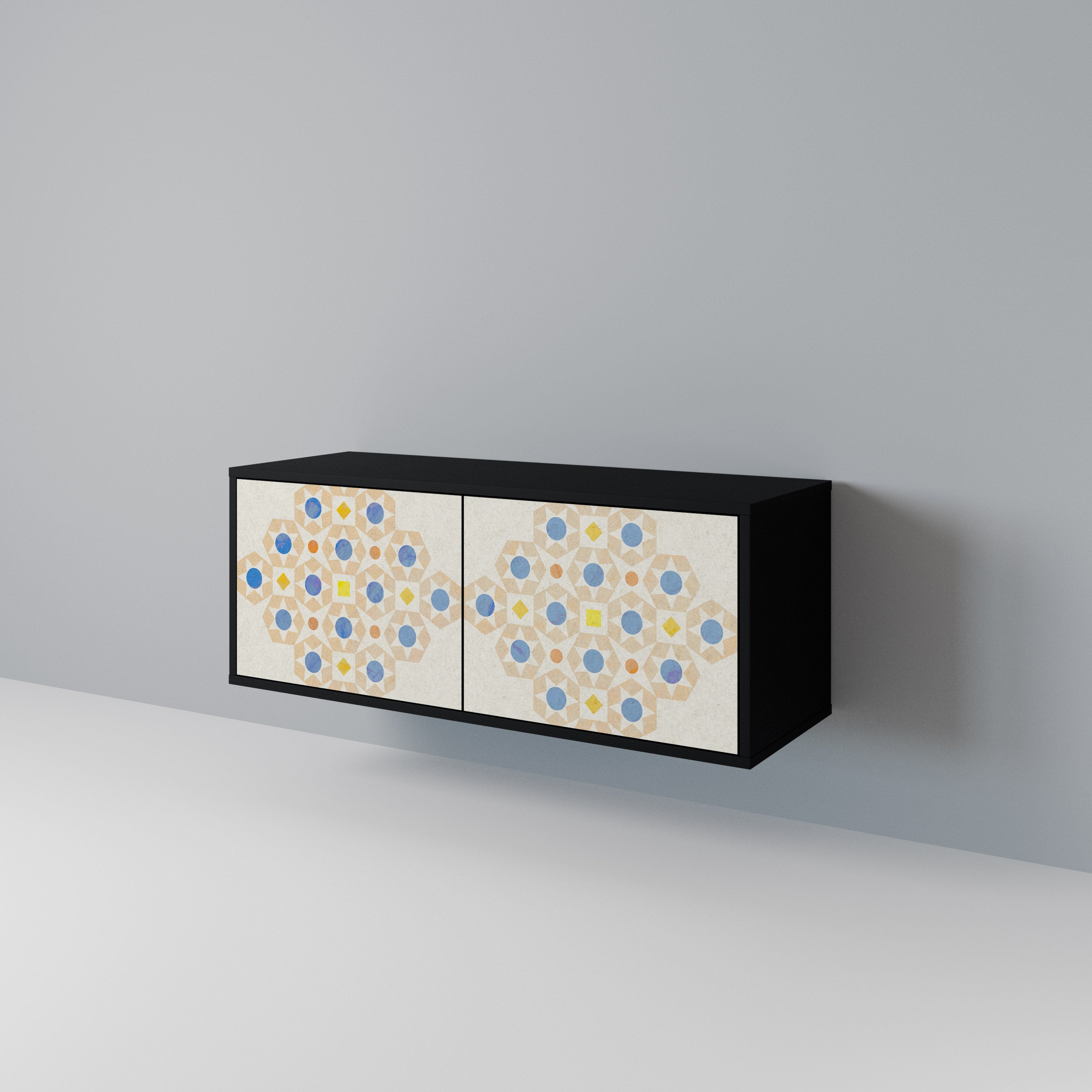 PATTERNED PRISM Kompakt TV-bänk med 2 dörrar