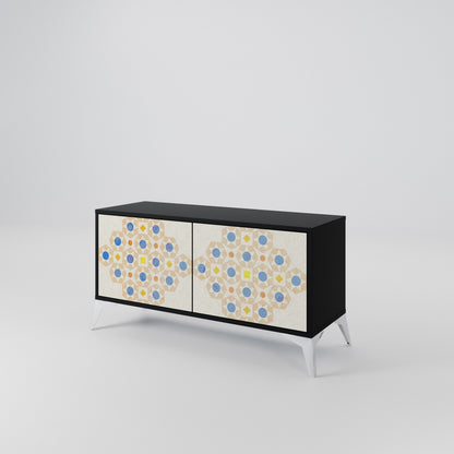 PATTERNED PRISM Kompakt TV-bänk med 2 dörrar
