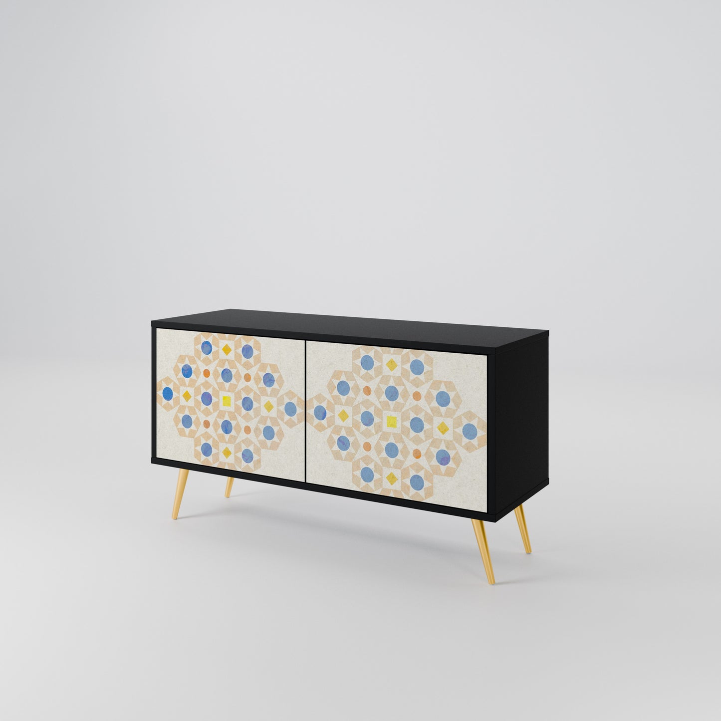 PATTERNED PRISM Kompakt TV-bänk med 2 dörrar