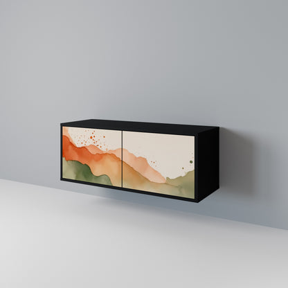 WATERCOLOUR PEAKS Kompakt TV-bänk med 2 dörrar