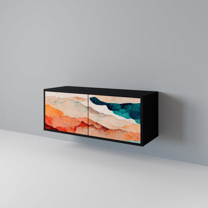 ABSTRACT LANDSCAPE Kompakt TV-bänk med 2 dörrar