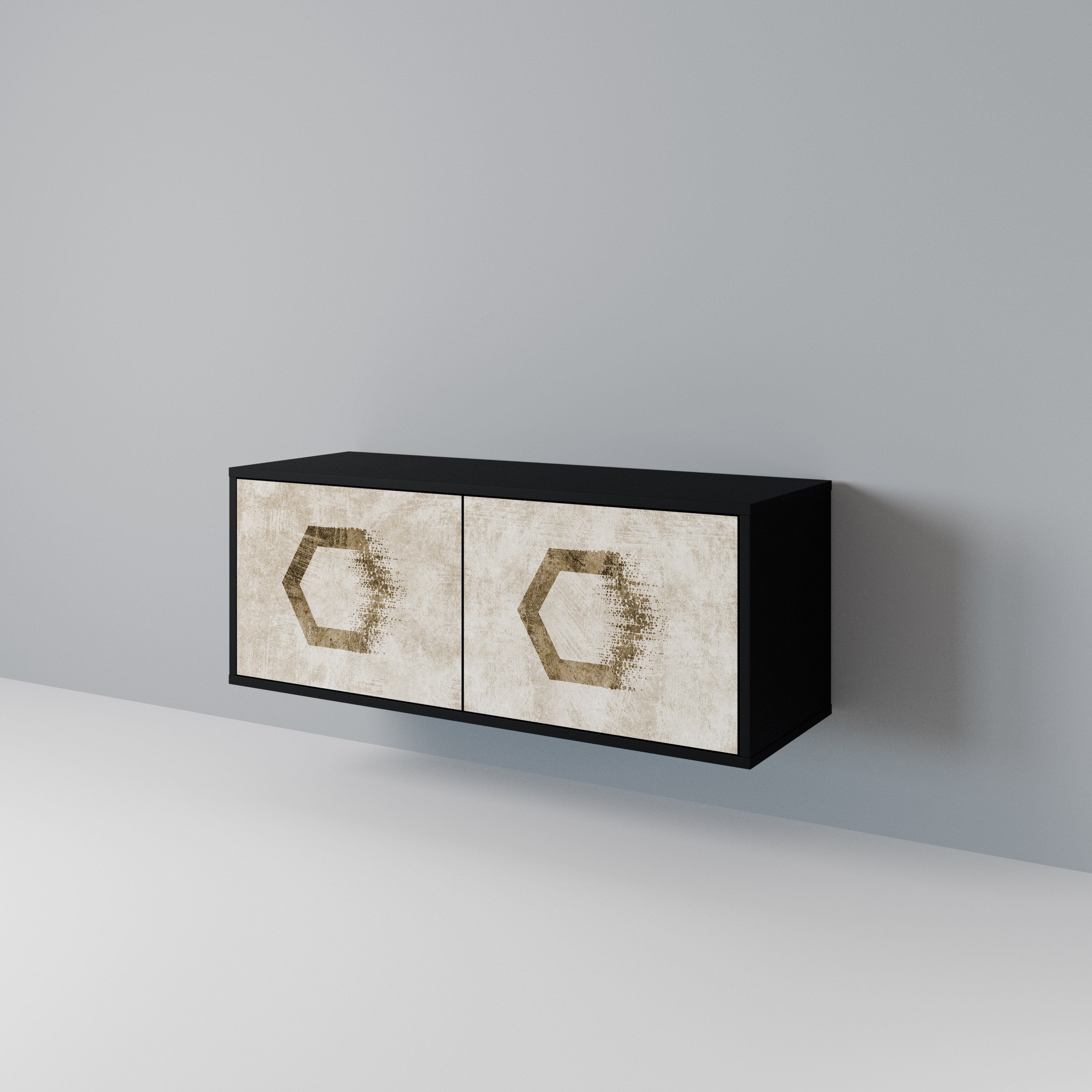 HEXAGONAL SHAPES Compact 2-Door TV Cabinet