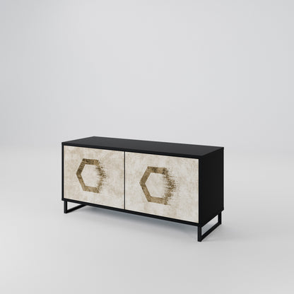 HEXAGONAL SHAPES Kompakt TV-bänk med 2 dörrar