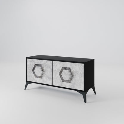 HEXAGONAL FIGURES Kompakt TV-bänk med 2 dörrar