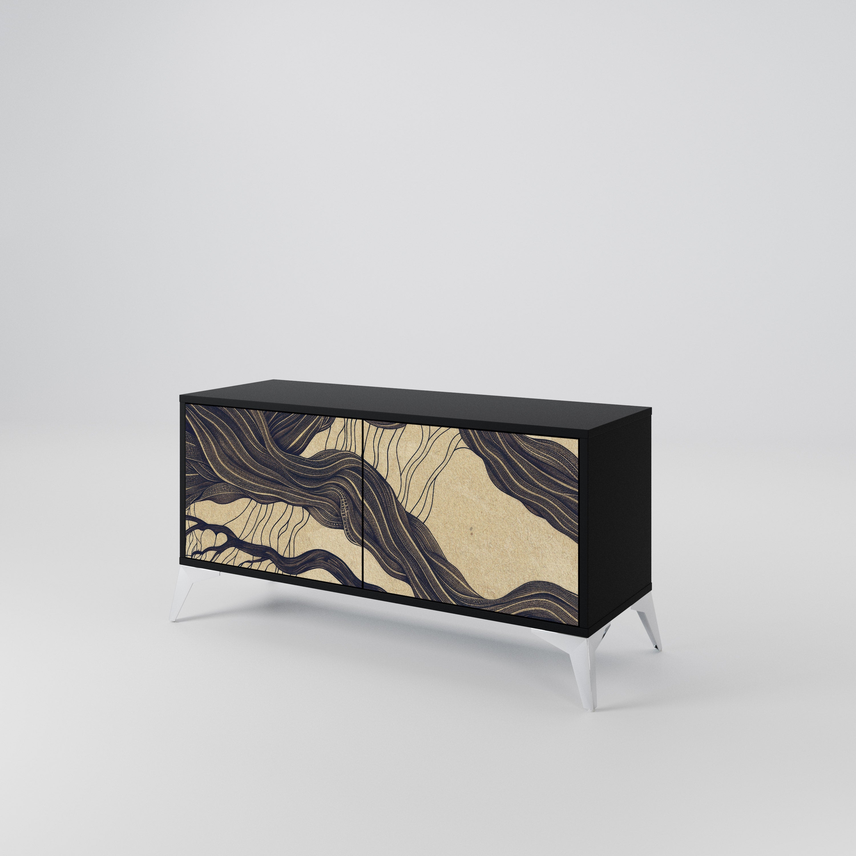 UNIFIED FRAGMENTS Kompakt TV-bänk med 2 dörrar