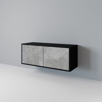 CONCRETE ZIG ZAG Kompakt TV-bänk med 2 dörrar