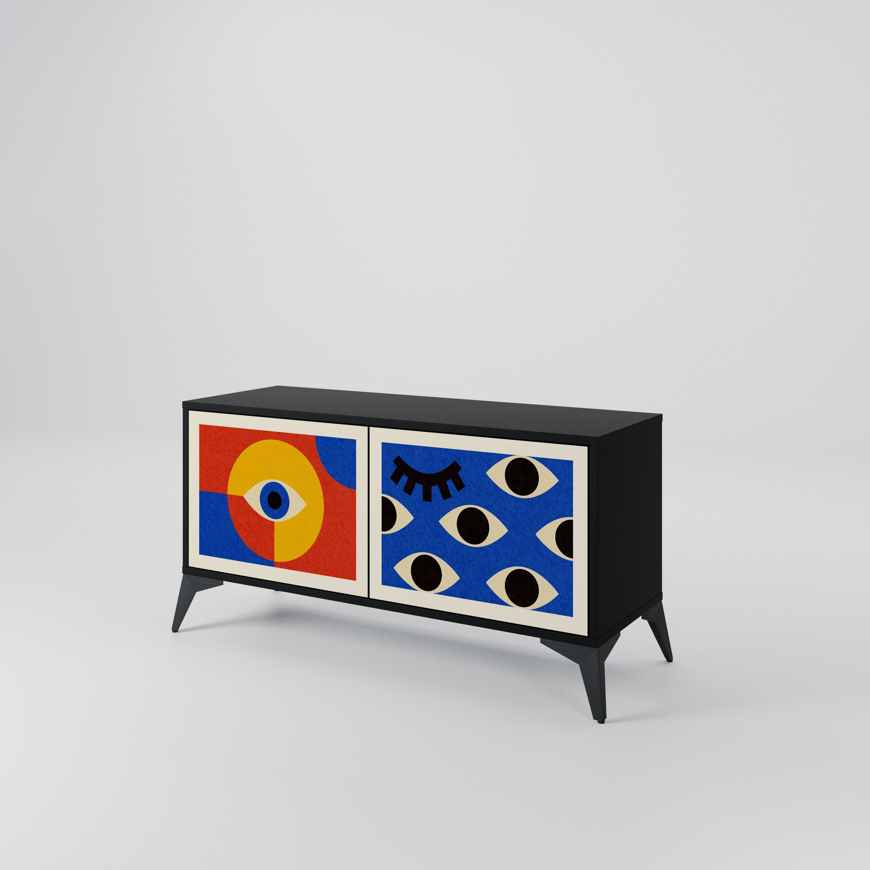 GEOMETRIC EYES Compact 2-Door TV Cabinet