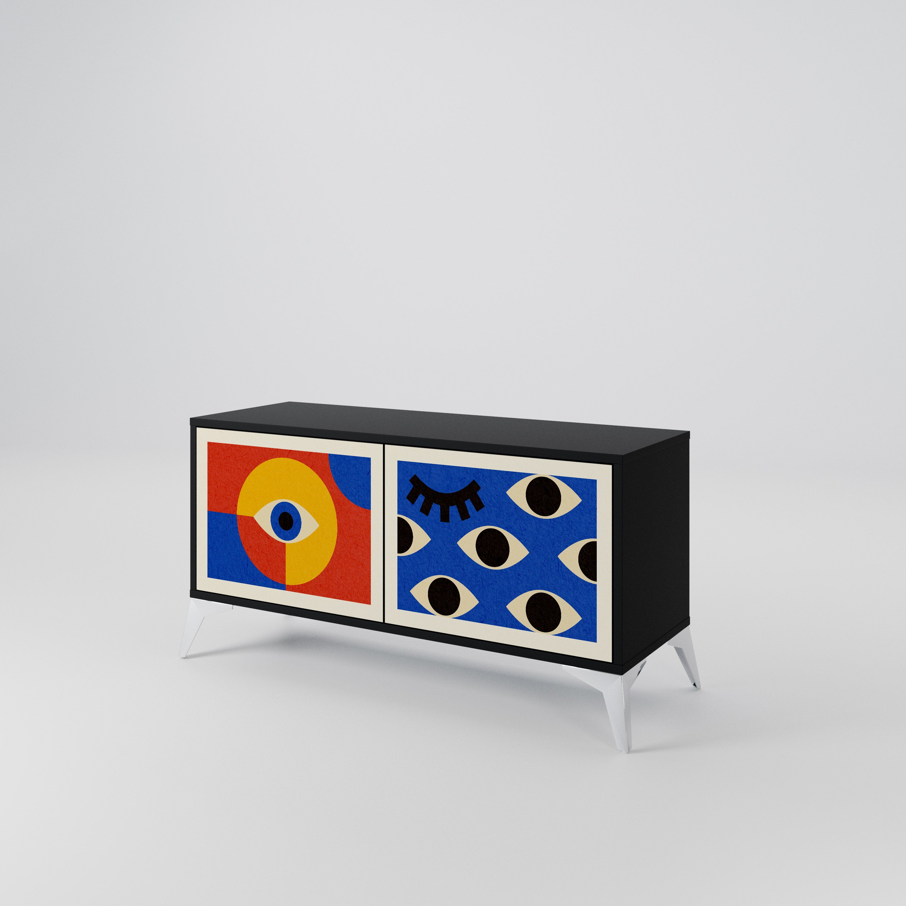 GEOMETRIC EYES Compact 2-Door TV Cabinet
