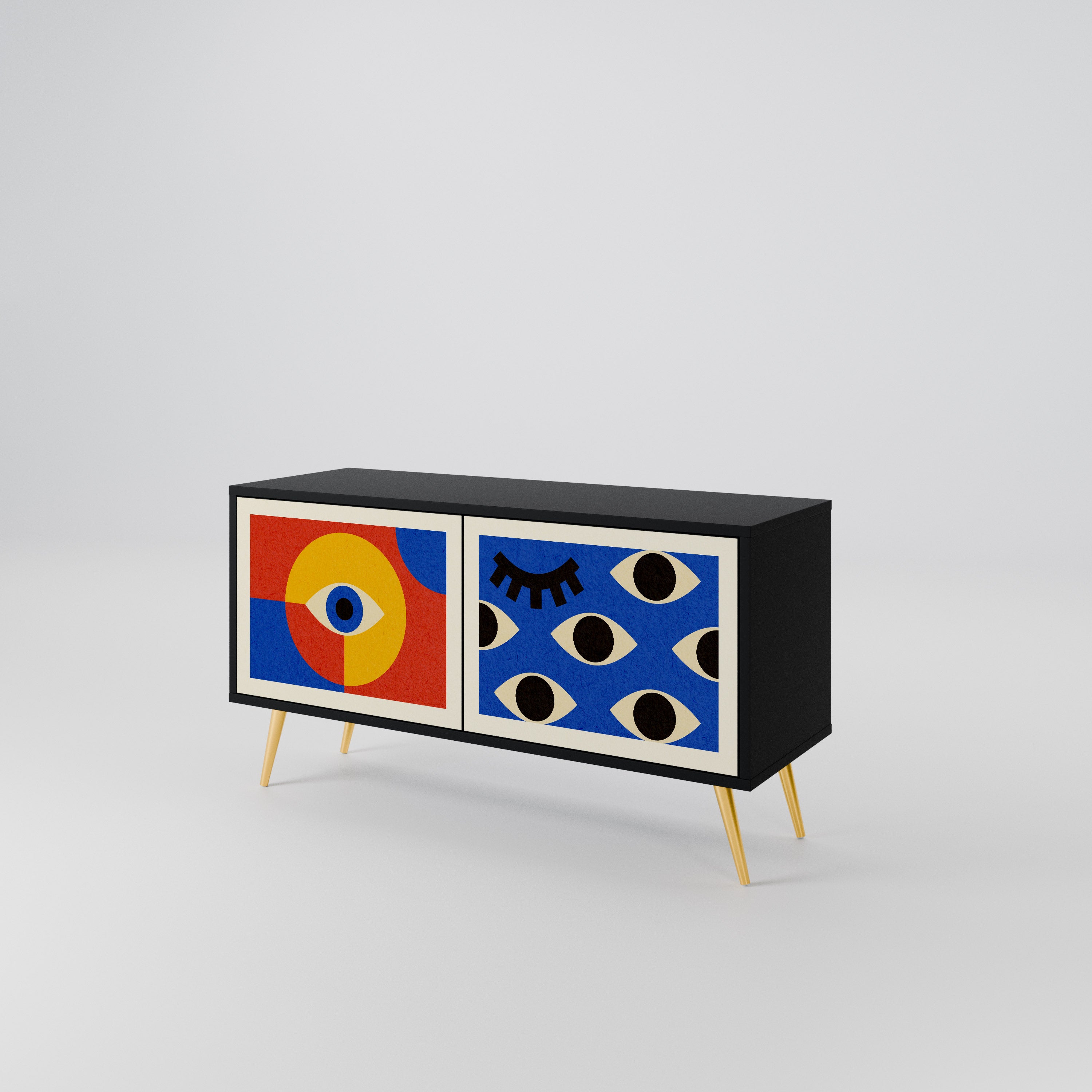 GEOMETRIC EYES Compact 2-Door TV Cabinet
