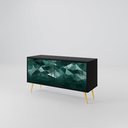 POLYGONAL FLOATING Kompakt TV-bänk med 2 dörrar