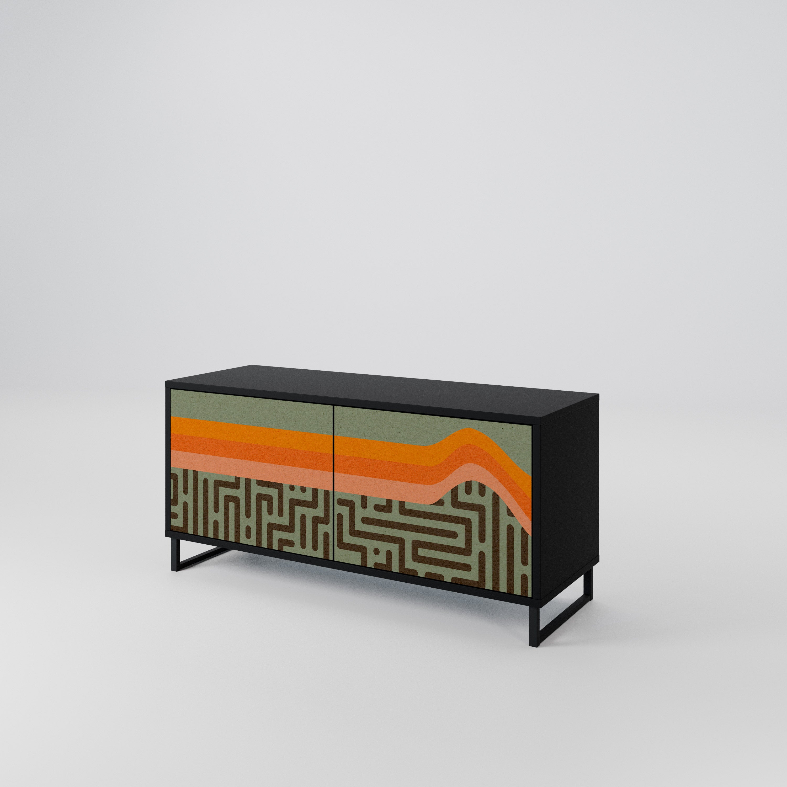 SIMPLE SOLUTIONS Kompakt TV-bänk med 2 dörrar