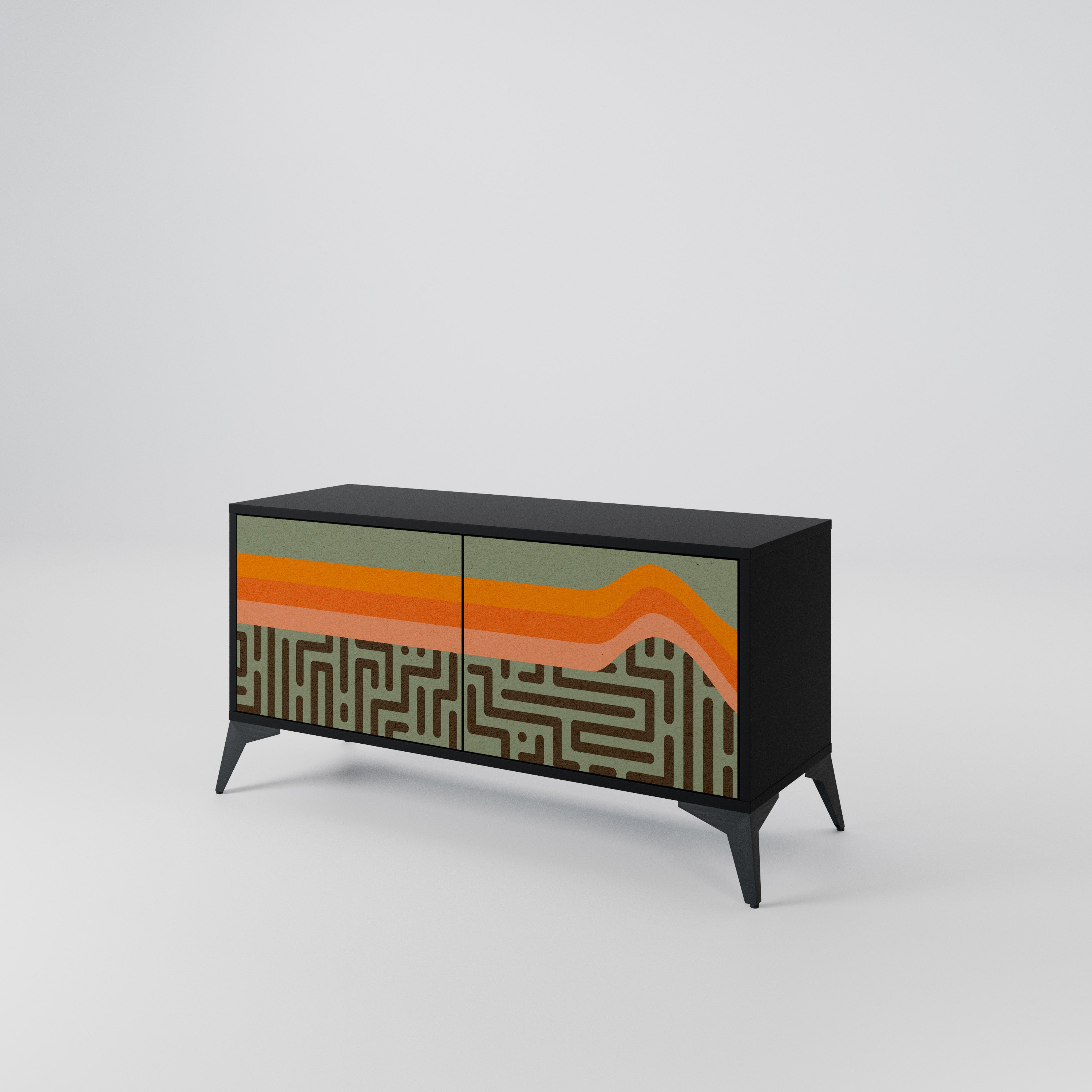 SIMPLE SOLUTIONS Kompakt TV-bänk med 2 dörrar