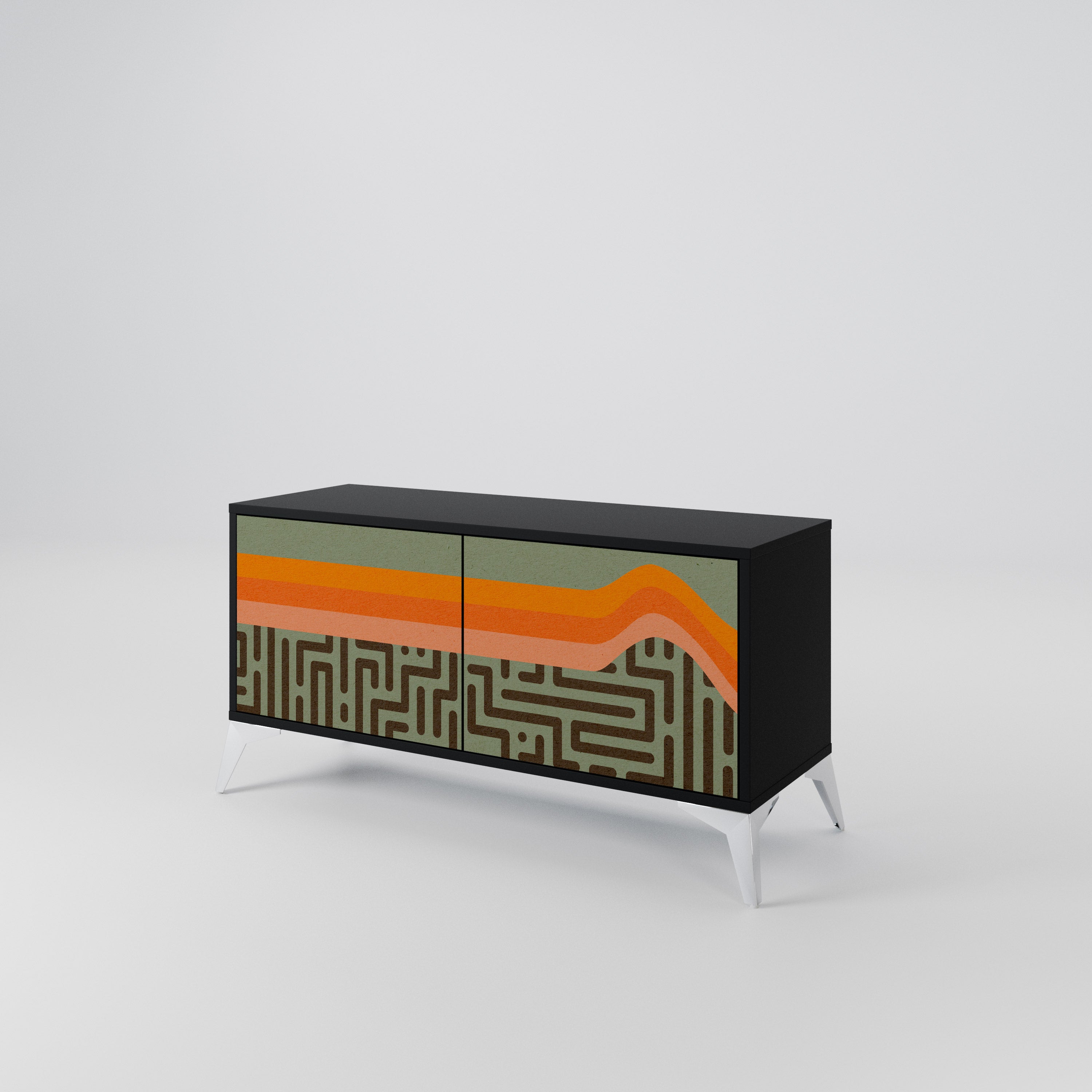 SIMPLE SOLUTIONS Kompakt TV-bänk med 2 dörrar