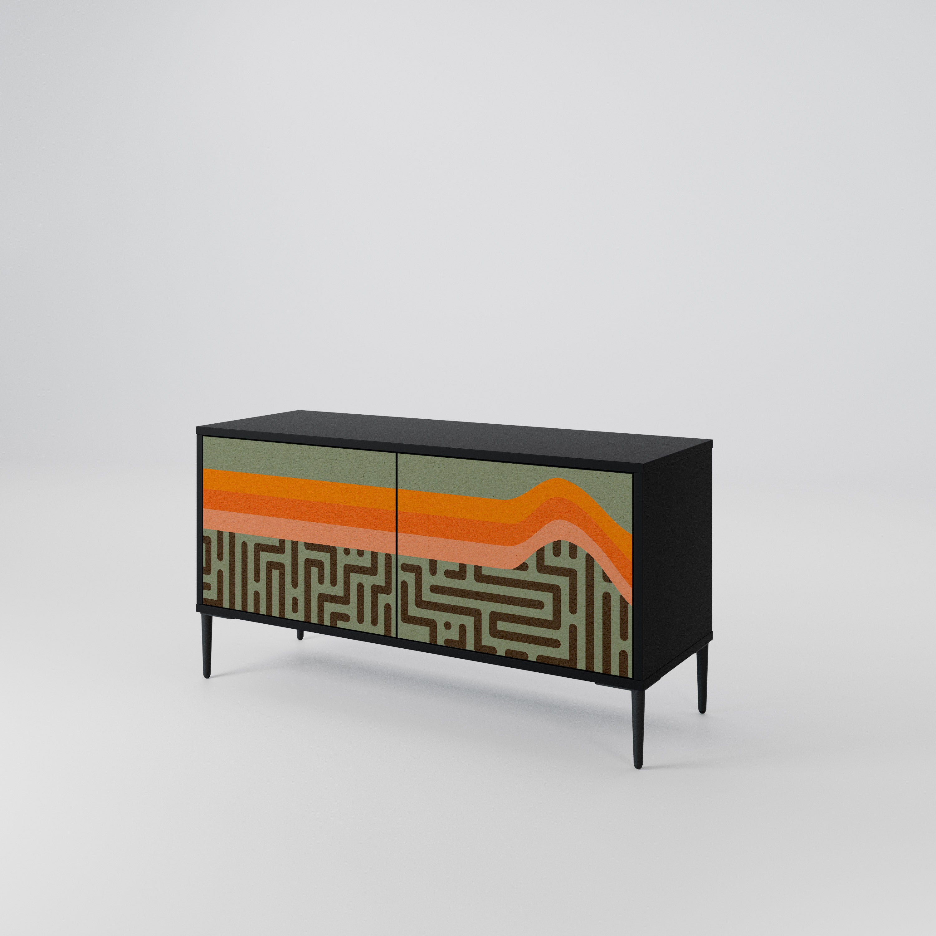 SIMPLE SOLUTIONS Kompakt TV-bänk med 2 dörrar