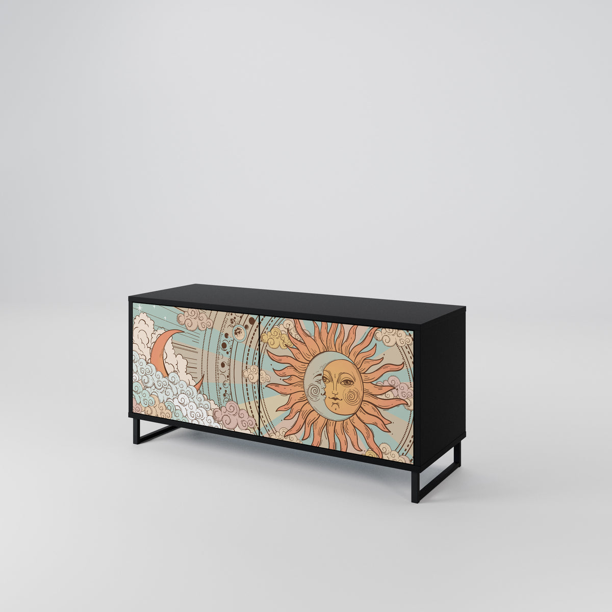 MYSTICAL STRUCTURE Compact 2-Door TV Cabinet
