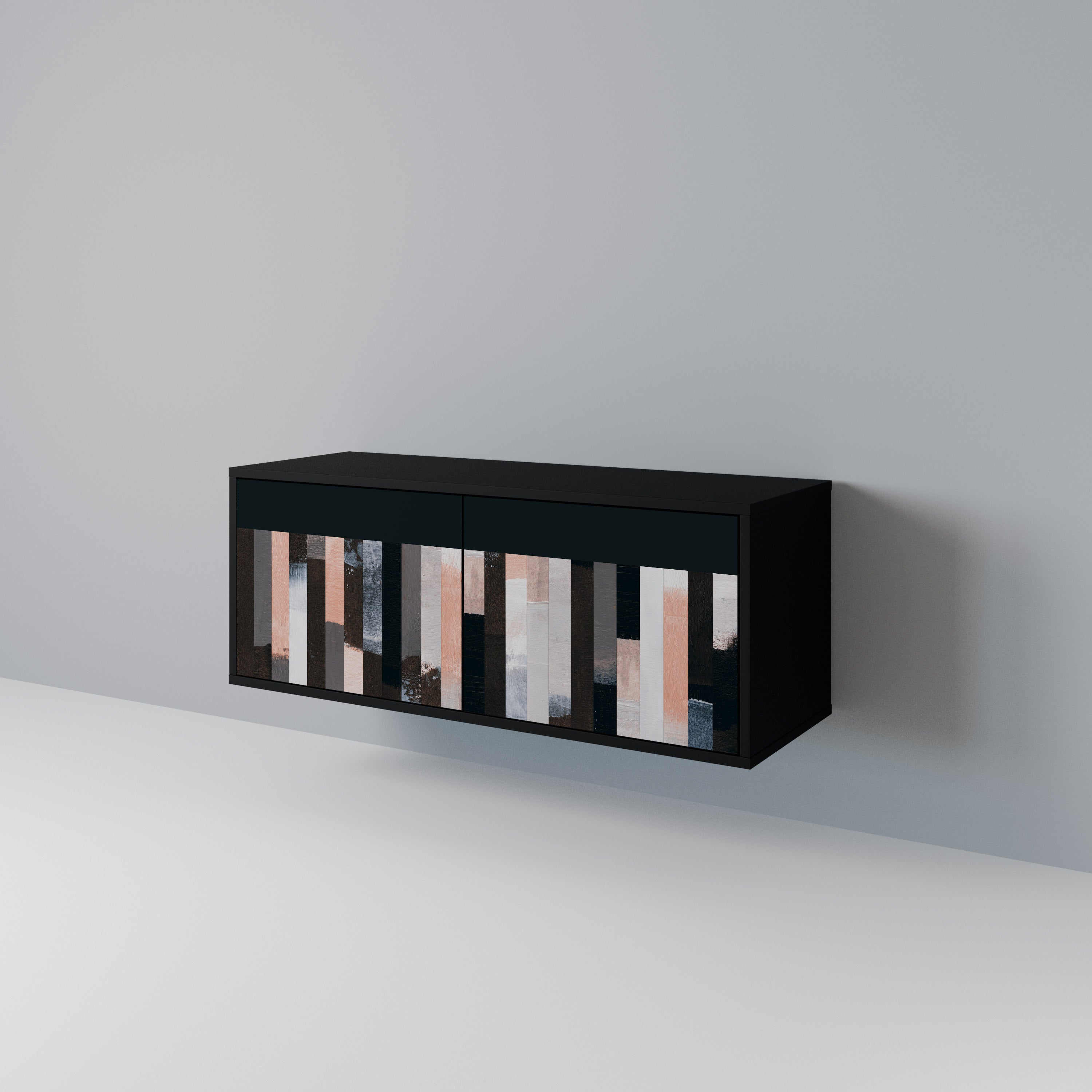 COLLAGE OF RECTANGLES Kompakt TV-bänk med 2 dörrar