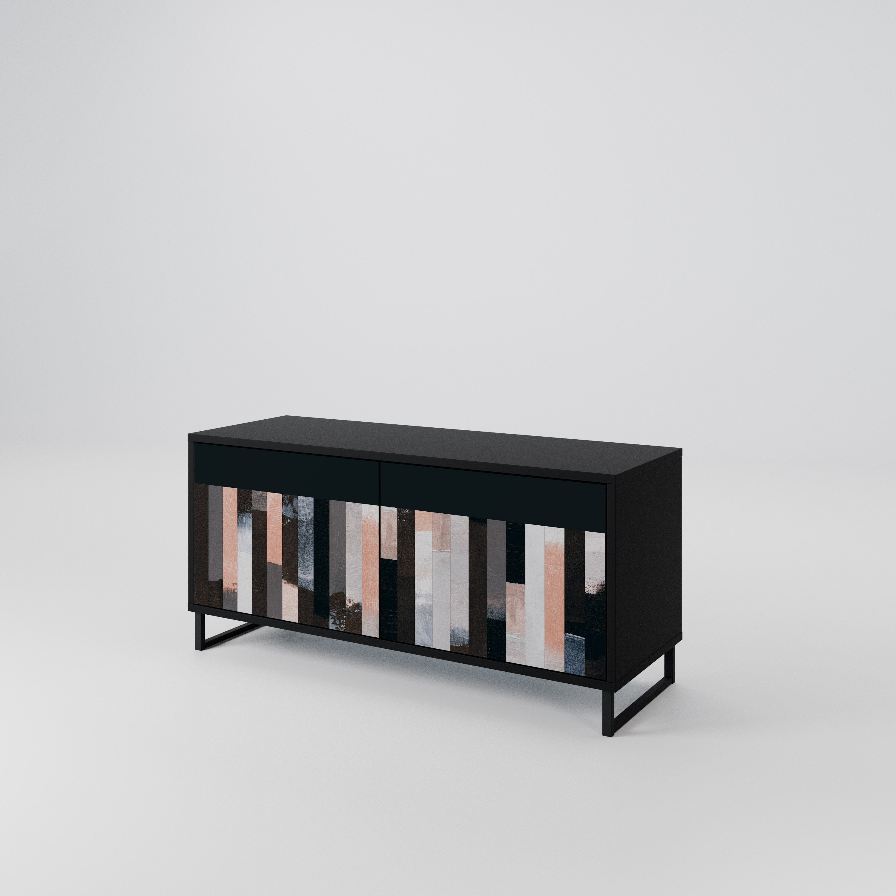 COLLAGE OF RECTANGLES Kompakt TV-bänk med 2 dörrar