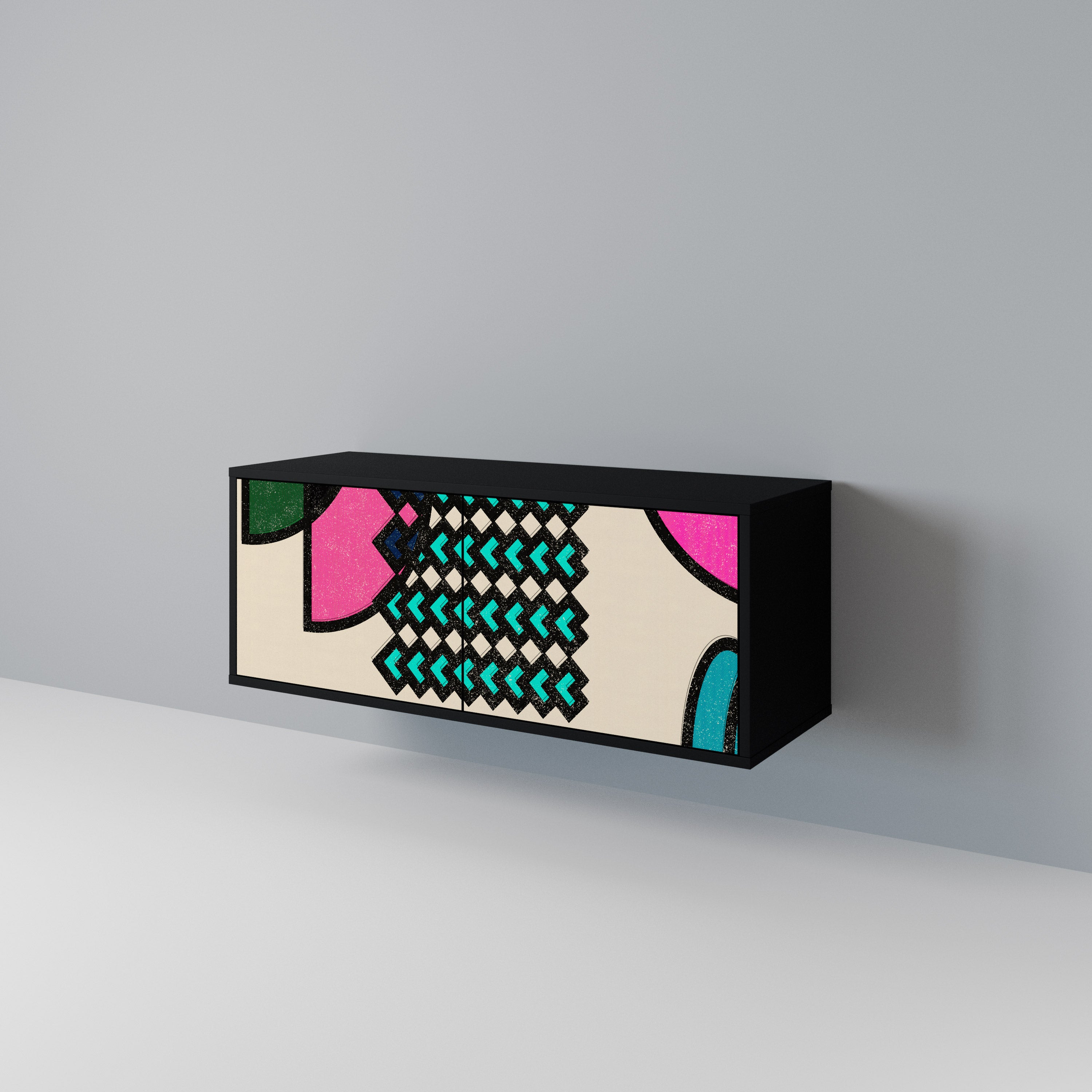 GEOMETRIC RHAPSODY Kompakt TV-bänk med 2 dörrar