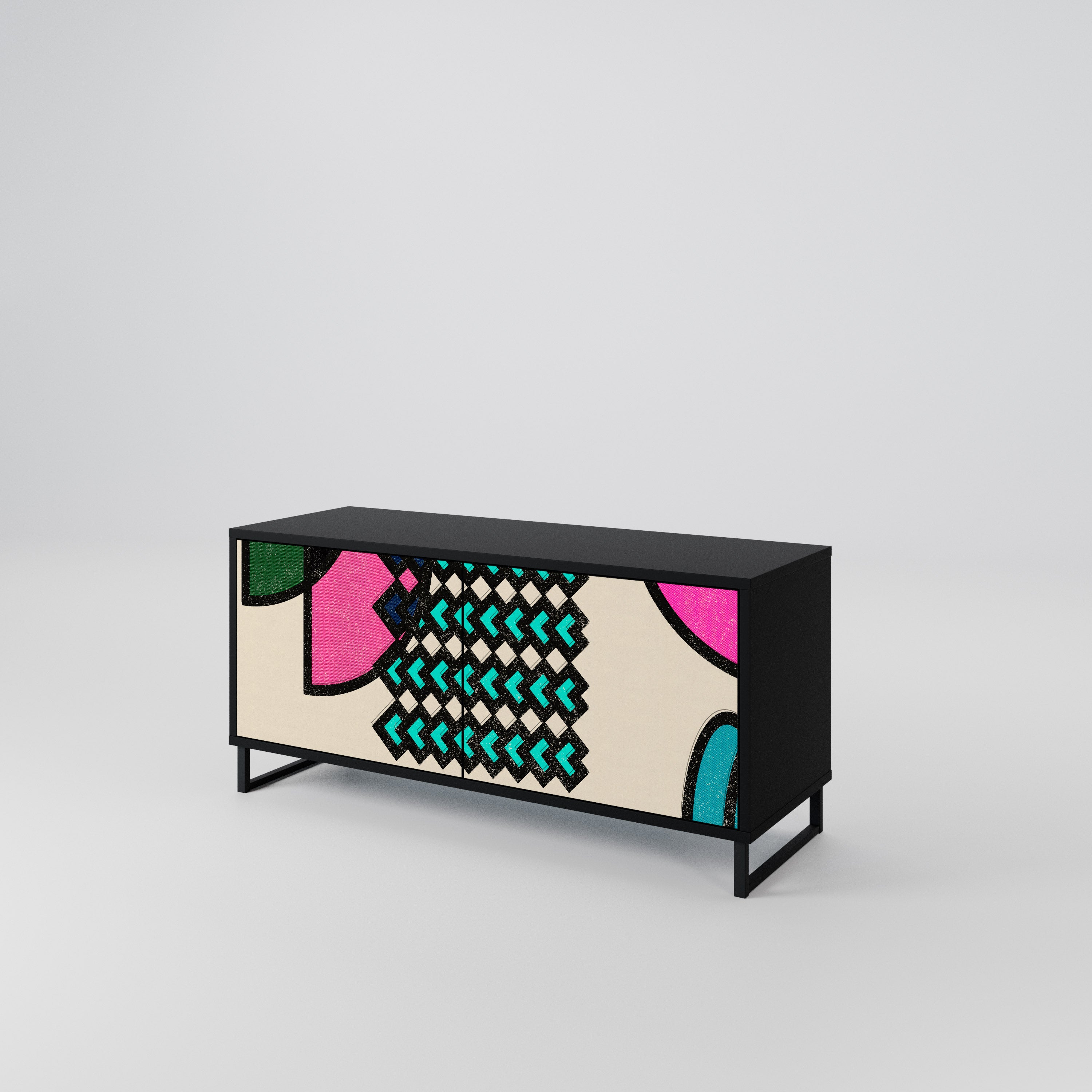 GEOMETRIC RHAPSODY Kompakt TV-bänk med 2 dörrar