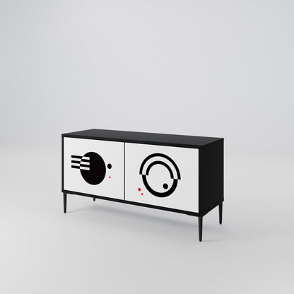 BLACK AND WHITE COMBINATION Kompakt TV-bänk med 2 dörrar