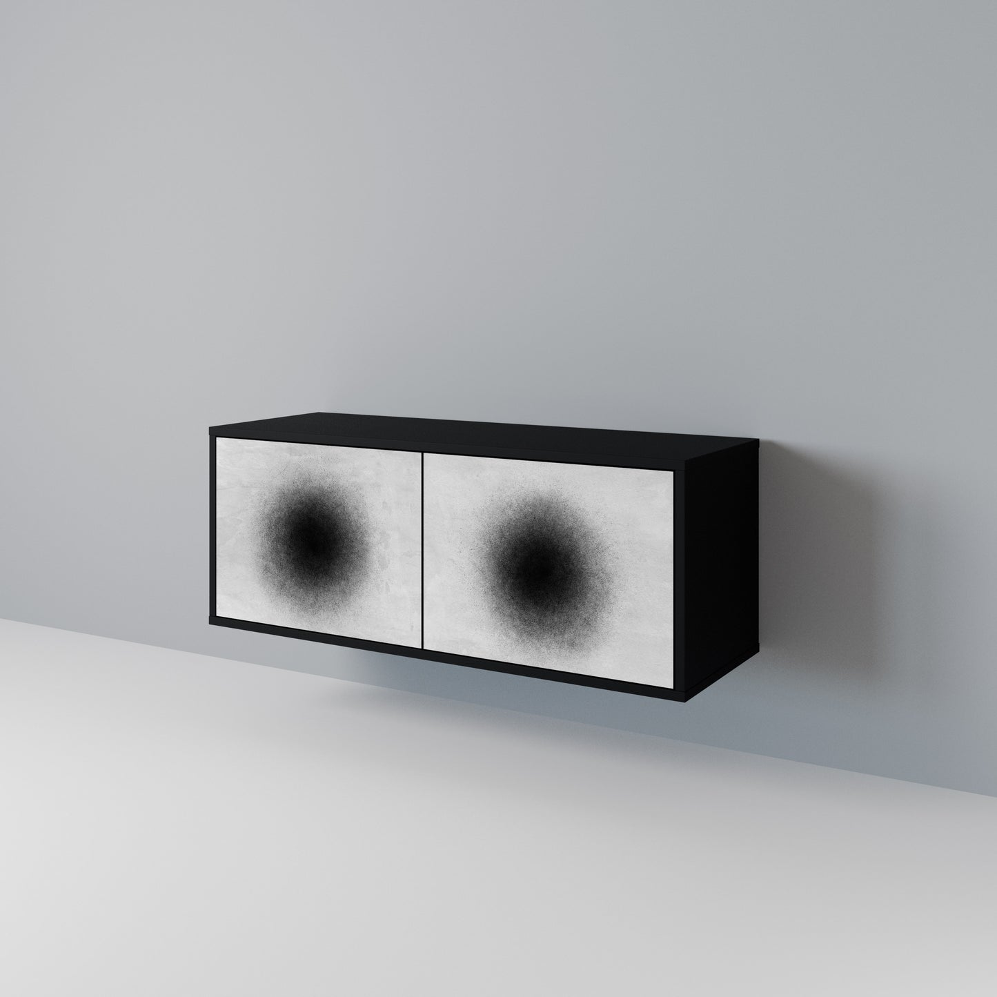 BLACK HOLE Kompakt TV-bänk med 2 dörrar