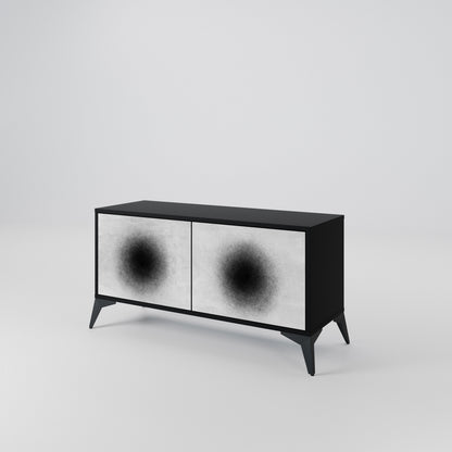 BLACK HOLE Kompakt TV-bänk med 2 dörrar