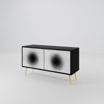 BLACK HOLE Kompakt TV-bänk med 2 dörrar