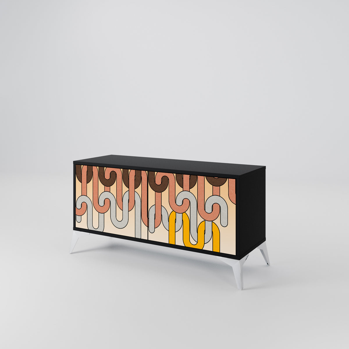 COLORFUL STRINGS Compact 2-Door TV Cabinet