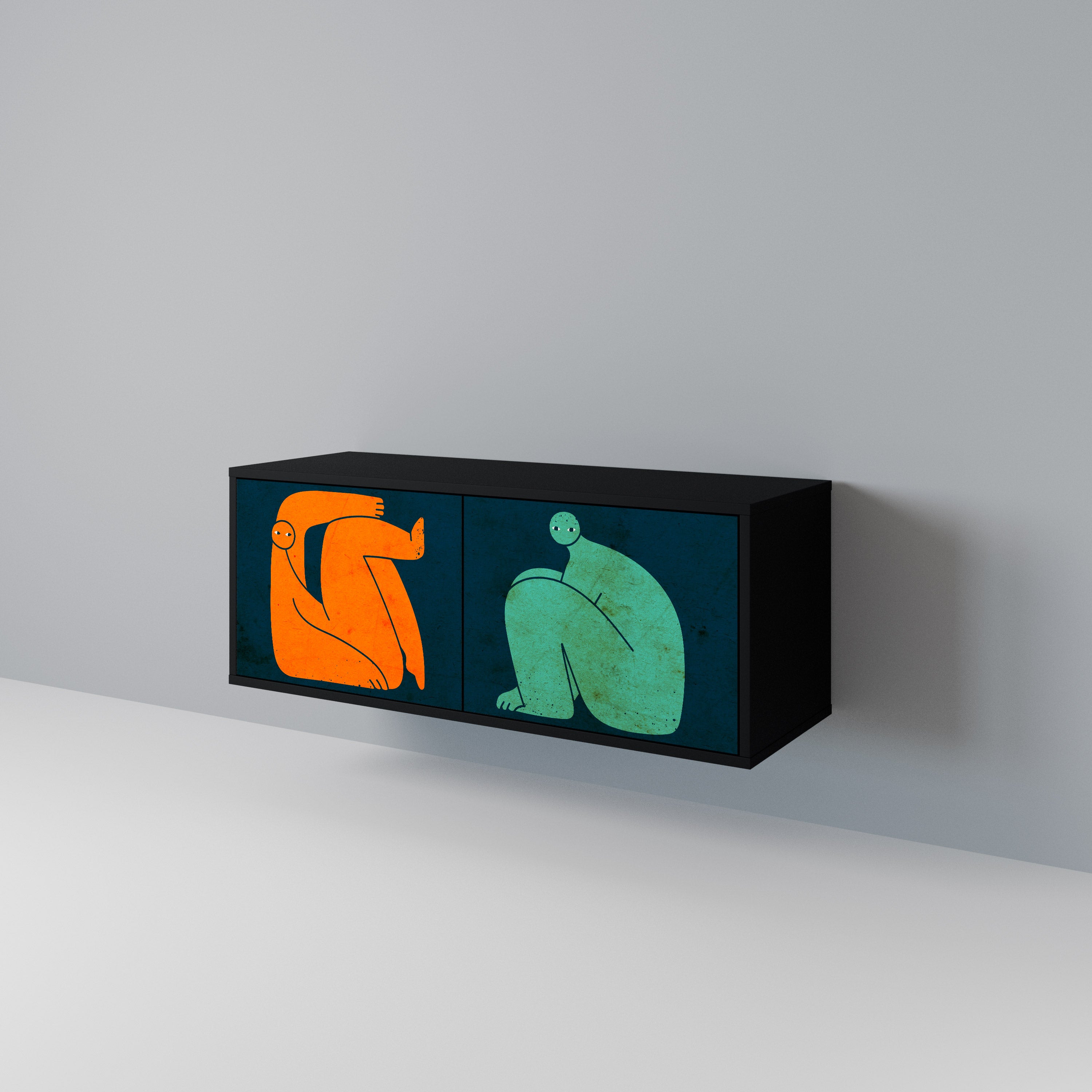 TOGETHER BUT SEPARATELY Kompakt TV-bänk med 2 dörrar