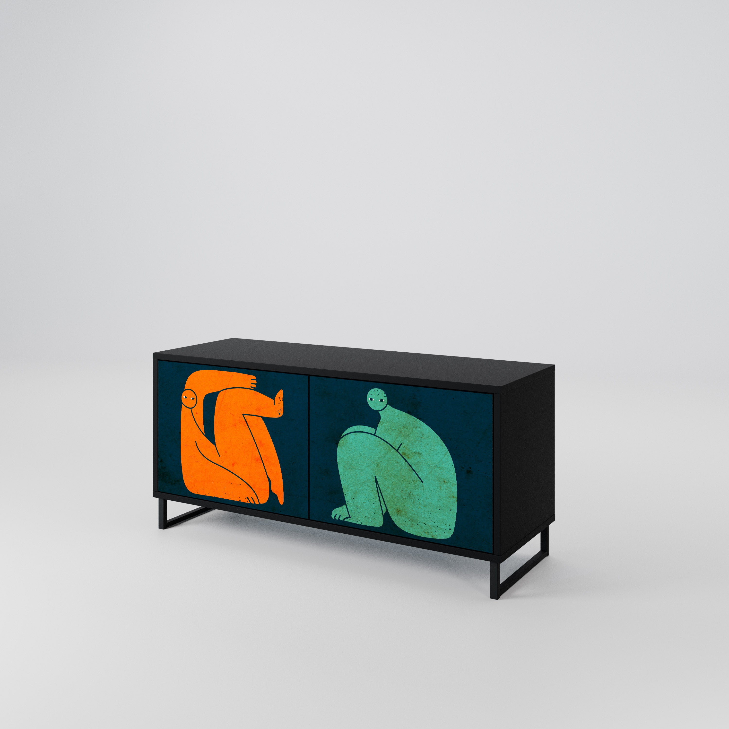 TOGETHER BUT SEPARATELY Kompakt TV-bänk med 2 dörrar