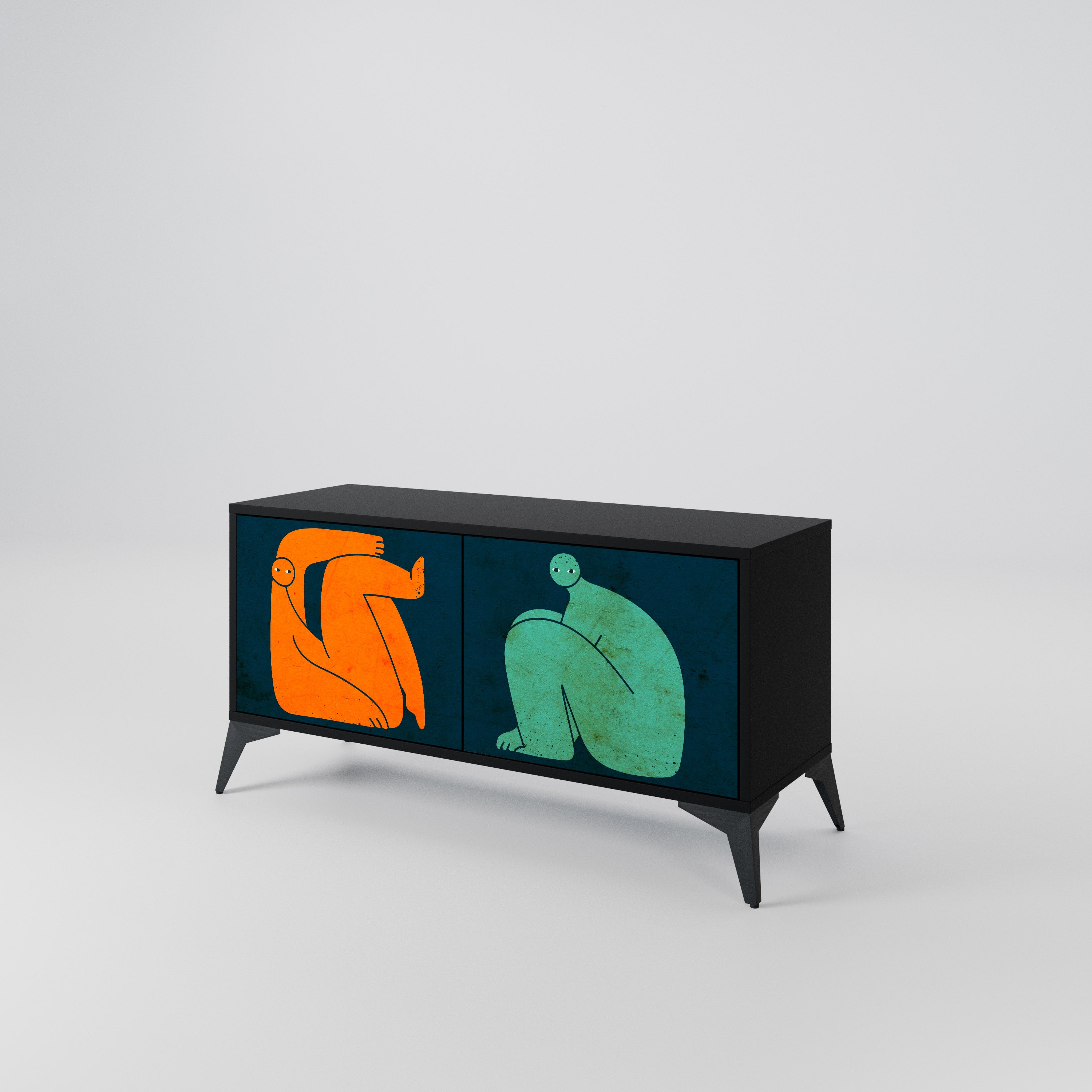 TOGETHER BUT SEPARATELY Kompakt TV-bänk med 2 dörrar